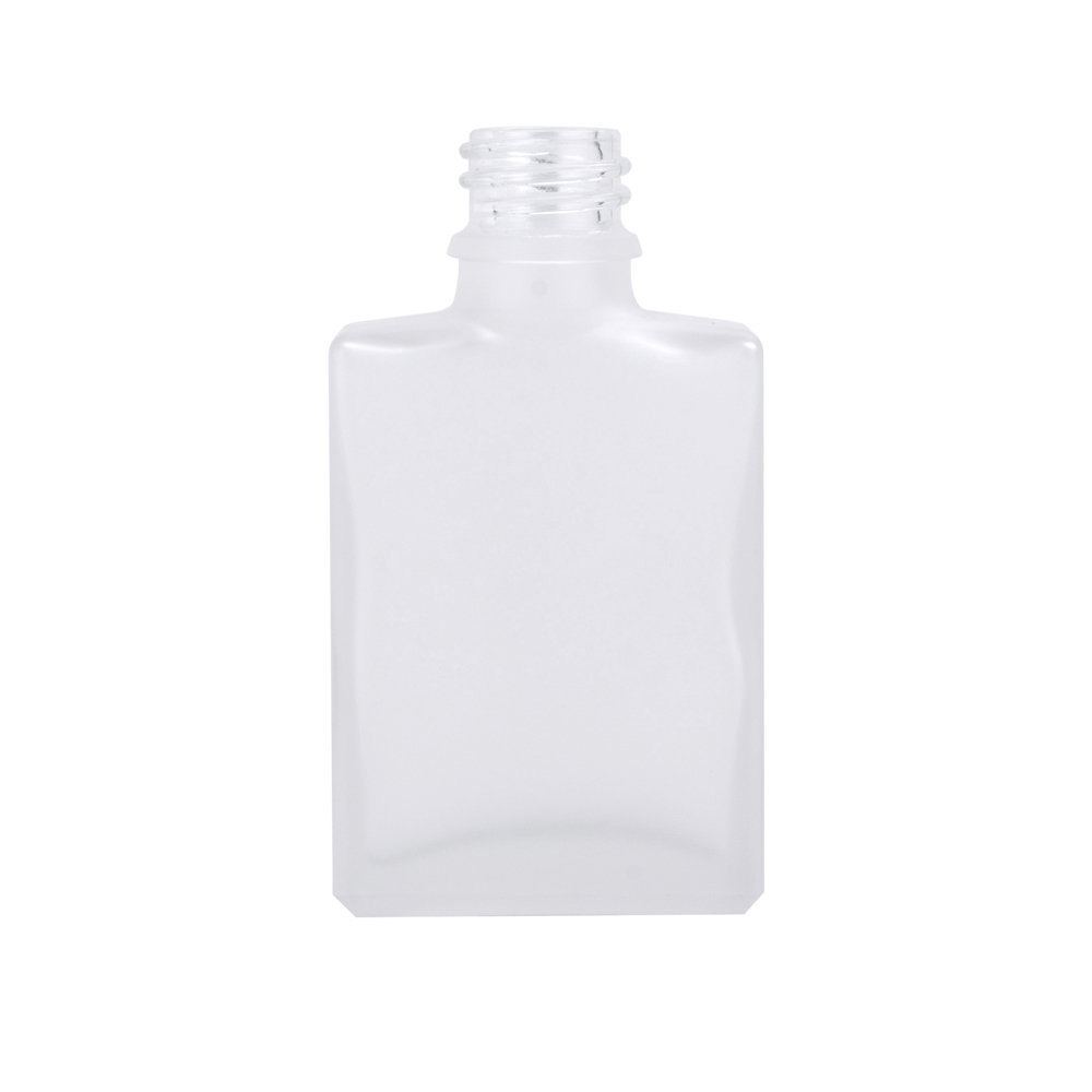 30ml quadratische, flache Glas-Kosmetikflasche mit Tropfflasche und Bambuskappe