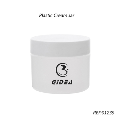 Leerer Plastikcremetopf